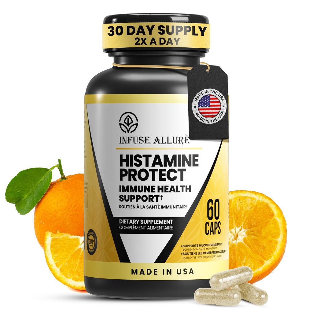 Premium Histamin Block Supplement - Advanced Diamine Oxidase DAO Enzyme for Food-Derived Histamine Intolerance - Made in USA 60 Kapseln