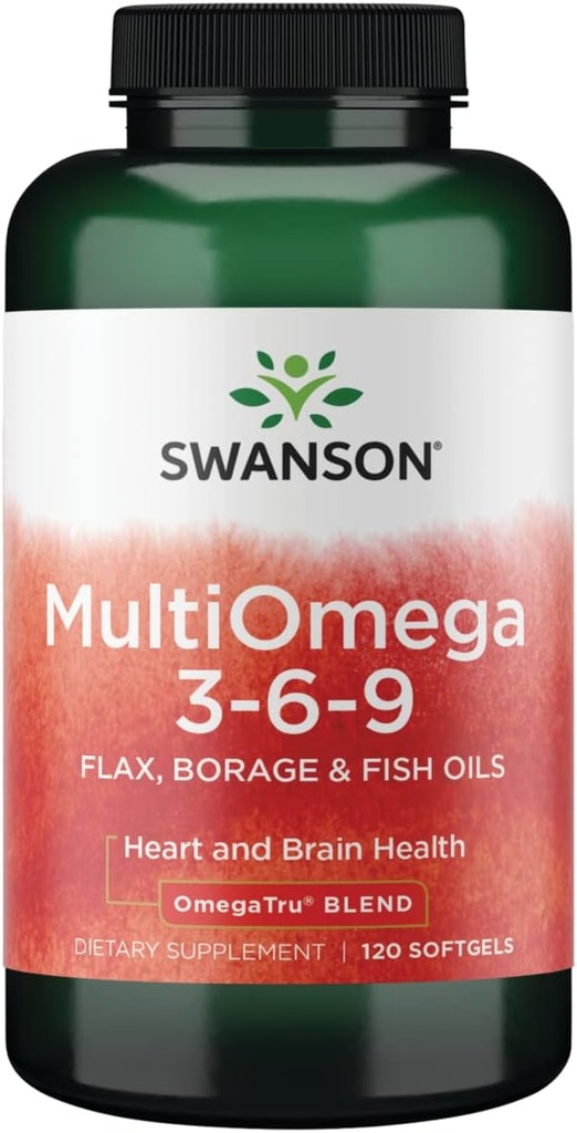 Swanson Multiomega 3-6-9 (Flax Borage Fish) 2400 Milligramme 120 Sgels