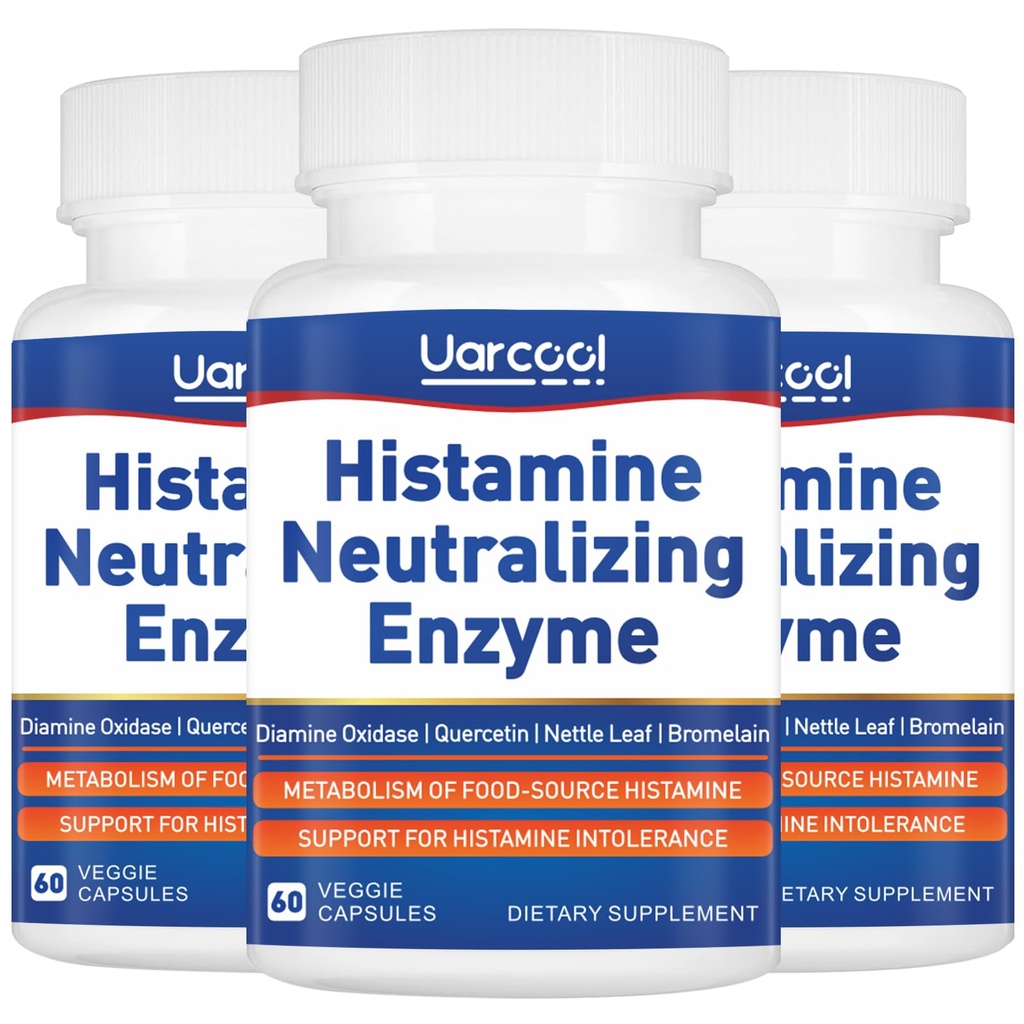 DAO Enzym Supplement Histamin Diamine Oxidase Supplement für glatte Verdauung - Made in USA - 60 Softgels (3 Flaschen)