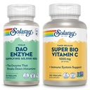SOLARAY DAO Enzyme und Super Bio Vitamin C 1000mg - Verdauungsenzyme zum Abbau von Histamin - Timed Release VIT C w/Bioflavonoids Immununterstützungsergänzung, Vegan, 60-Day Garantie, 30/50 Servietten