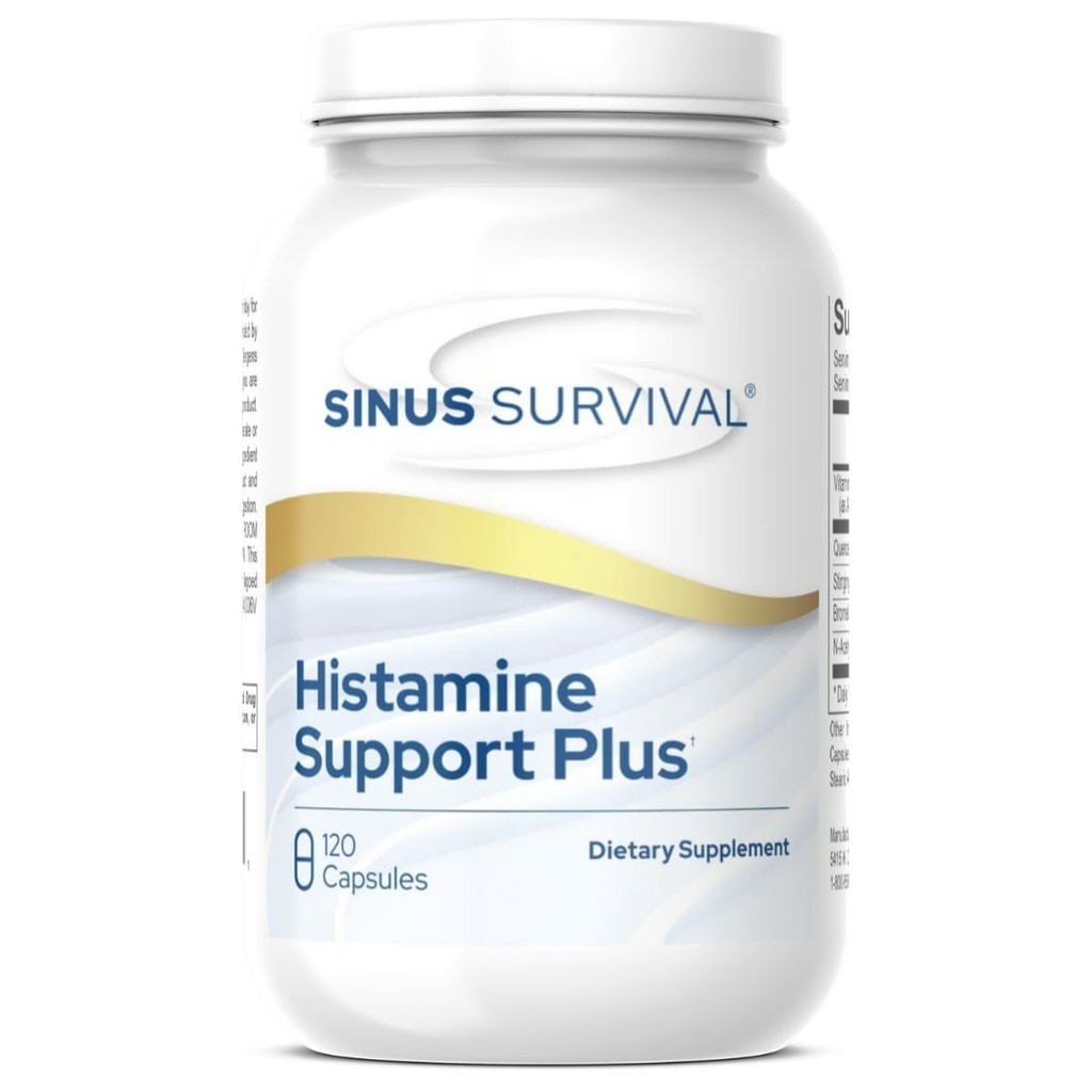 Histamin Support Plus – Natural Histamin Blocker & Allergy Relief Supplement – unterstützt Sinus Health, Immun Balance & Non-Drowsy Histamin Regulation - (120)