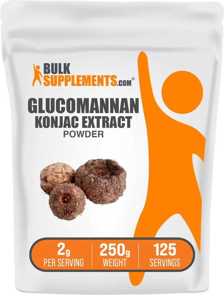BulkSupplements.com Glucomannan Pulver - aus Konjac Wurzelextrakt Pulver, Glucomannan Ergänzungen - Glutenfrei, 2g pro Servierung, 250g (8.8 oz) (Pack von 1)