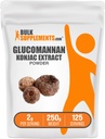 BulkSupplements.com Poudre de Glucomannane - de la poudre d'extrait de racine Konjac, Suppléments de Glucomannane - Sans gluten, 2g par portion, 250g (8,8 oz) (paquet de 1)