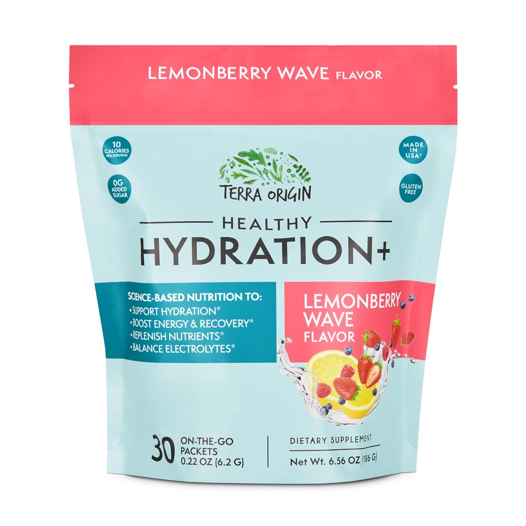 ORIGINE TERRA Hydratation saine + récupération week-end de 30 paquets de sucre Zéro boisson en poudre pour l'énergie et la récupération