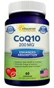 aSquared Nutrition CoQ10 200mg - 60 Capsules - Supplément CO Q 10 - Coenzyme Q10 Pilules d'ubiquinone - Vegan CoQ-10 Vitamine extra-oxydante - Alternative aux softgels et aux gommes