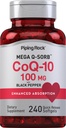 Piping Rock CoQ10 100mg | 240 Softgels | Verbesserte Absorptionsergänzung für Damen und Herren | Non-GMO, Glutenfrei