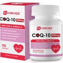 OMOGS CoQ10 200mg Softgels, Coenzym Q10 Hohe Absorptionsergänzungsmittel unterstützen Herzgesundheit, Herz-Kreislauf-Gesundheit, Immunsystem & Zelluläre Energieproduktion, Glutenfrei, 90 Softgels