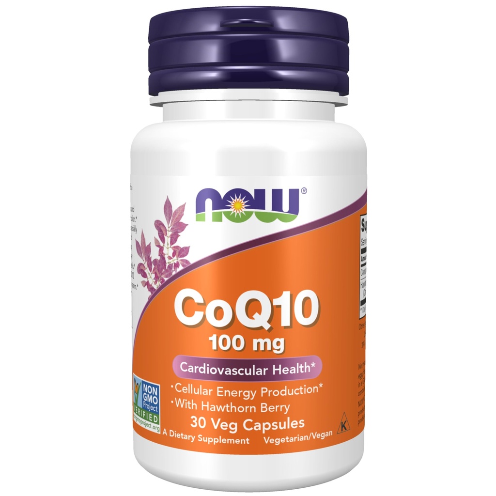 JETZT Nahrungsergänzungsmittel, CoQ10 100 mg mit Hawthorn Berry, Pharmaceutical Grade, All-Trans Form hergestellt von Fermentation, 30 Veg Kapseln