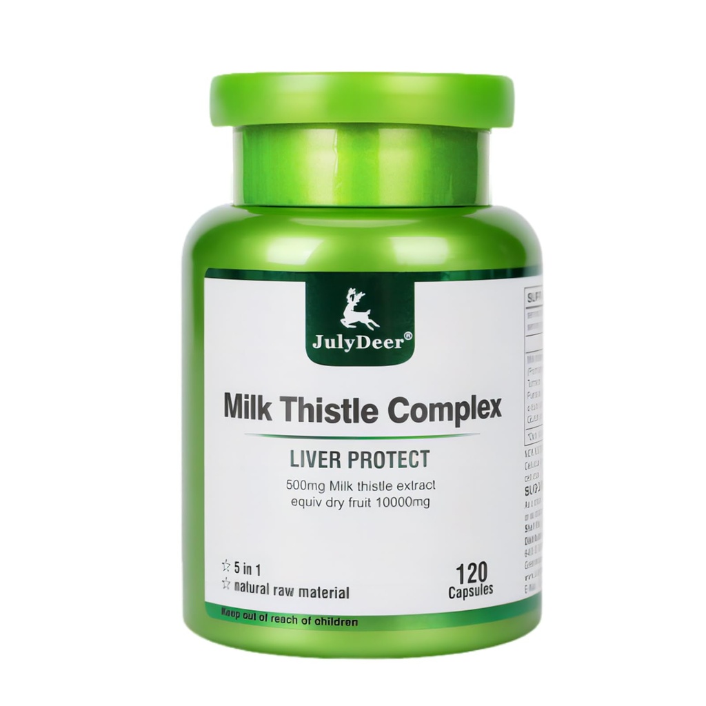 Milk Thistle 500 mg Silymarin Marianum Liver Support, Antioxidans Support, Detox, Liver Protection Capsules for Staying Up Late, Drinking and Hangover, Dull Skin