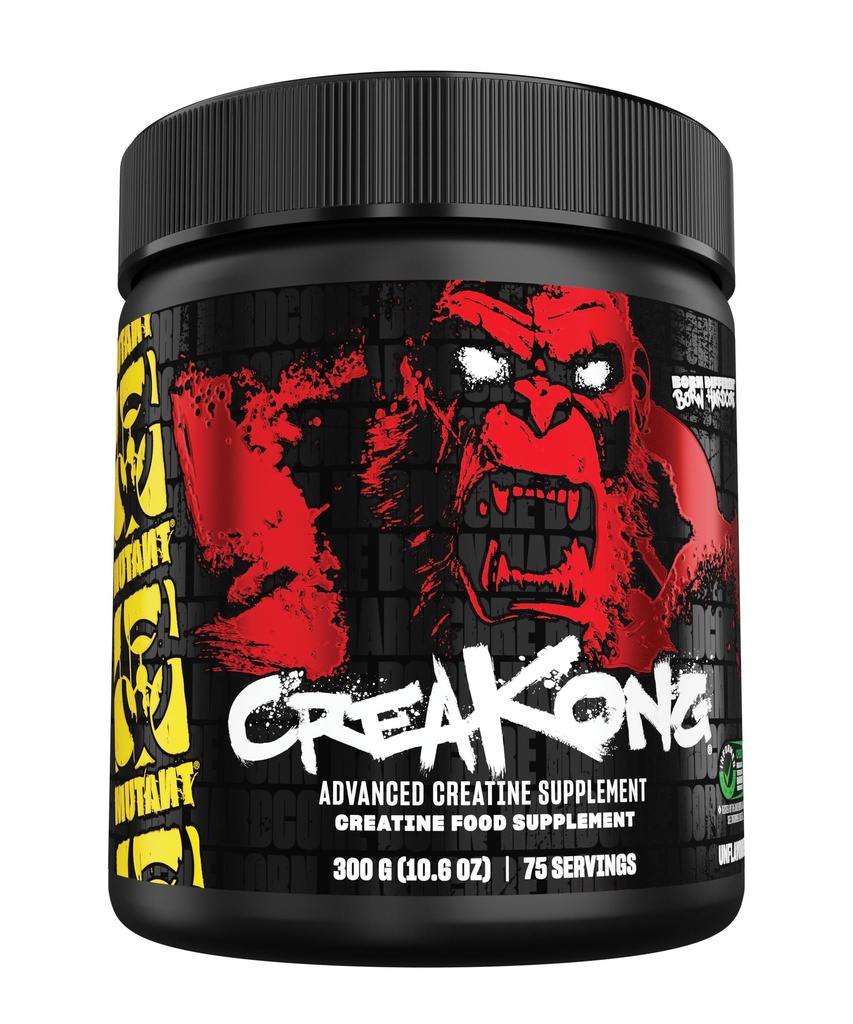 Mutant Creakong – 300G der liefernde schiere unberatene Größe und Leistung, eine Kreatin-Mischung, die nur reine Kreatine aus den weltweit führenden Kreatin-Quellen liefert.