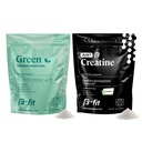B-FIT B Protéines végétales + juste de la créatine - Poudre de protéines de pois 600g - Secouement de protéines à base végétale - Poudre monohydratée de créatine - Creapure - 90 portions - 450 g