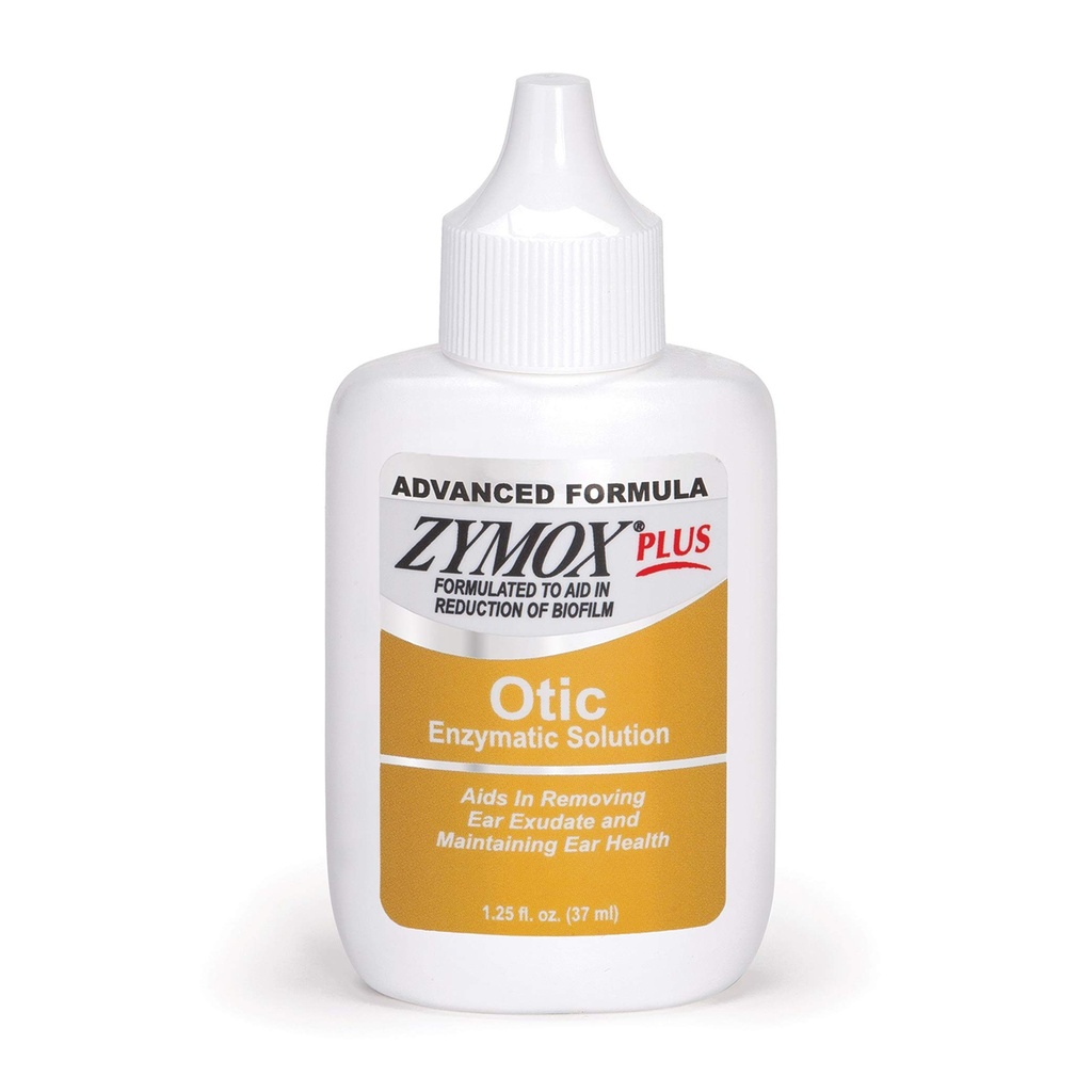 Zymox Advanced Formula Otic Plus Enzymatic Ear Solution für Hunde und Katzen ohne Hydrocortison, 1.25oz