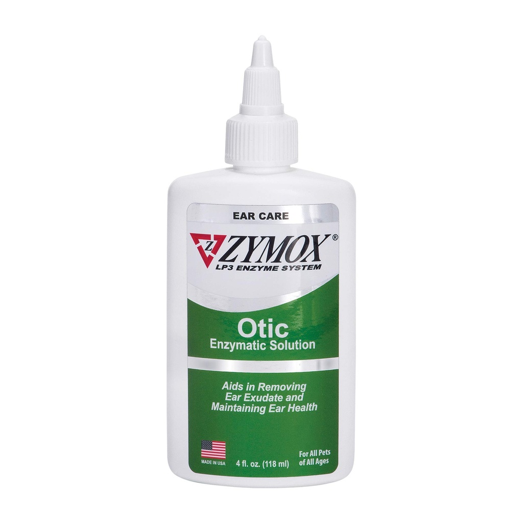 Pet King Brands Zymox Otic Enzymatic Solution pour chiens et chats pour soulager les infections de l'oreille sans hydrocortisone pour le soulagement des démangeaisons, 4oz