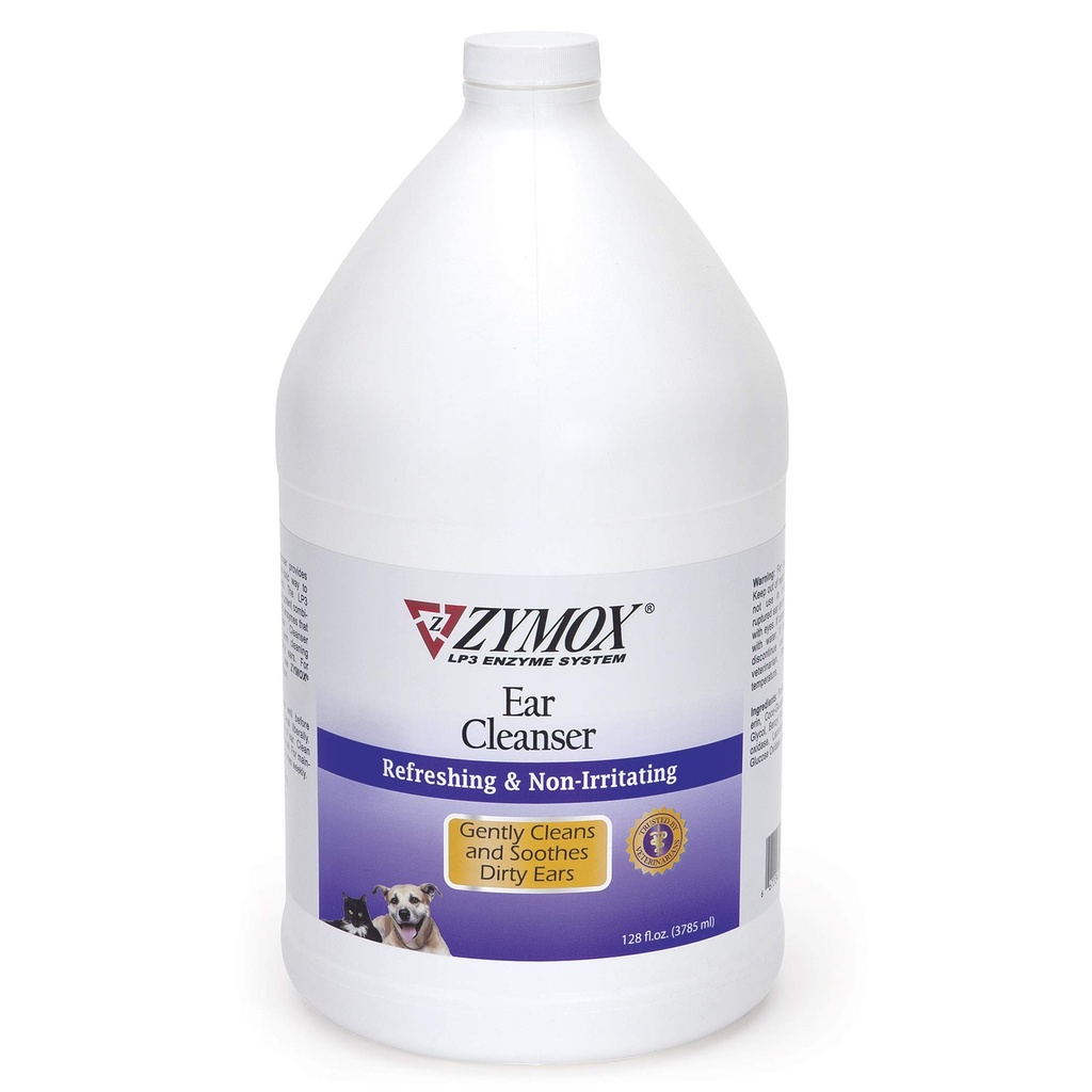 Solution de nettoyage de l'oreille Zymox pour chiens et chats, 1 Gallon