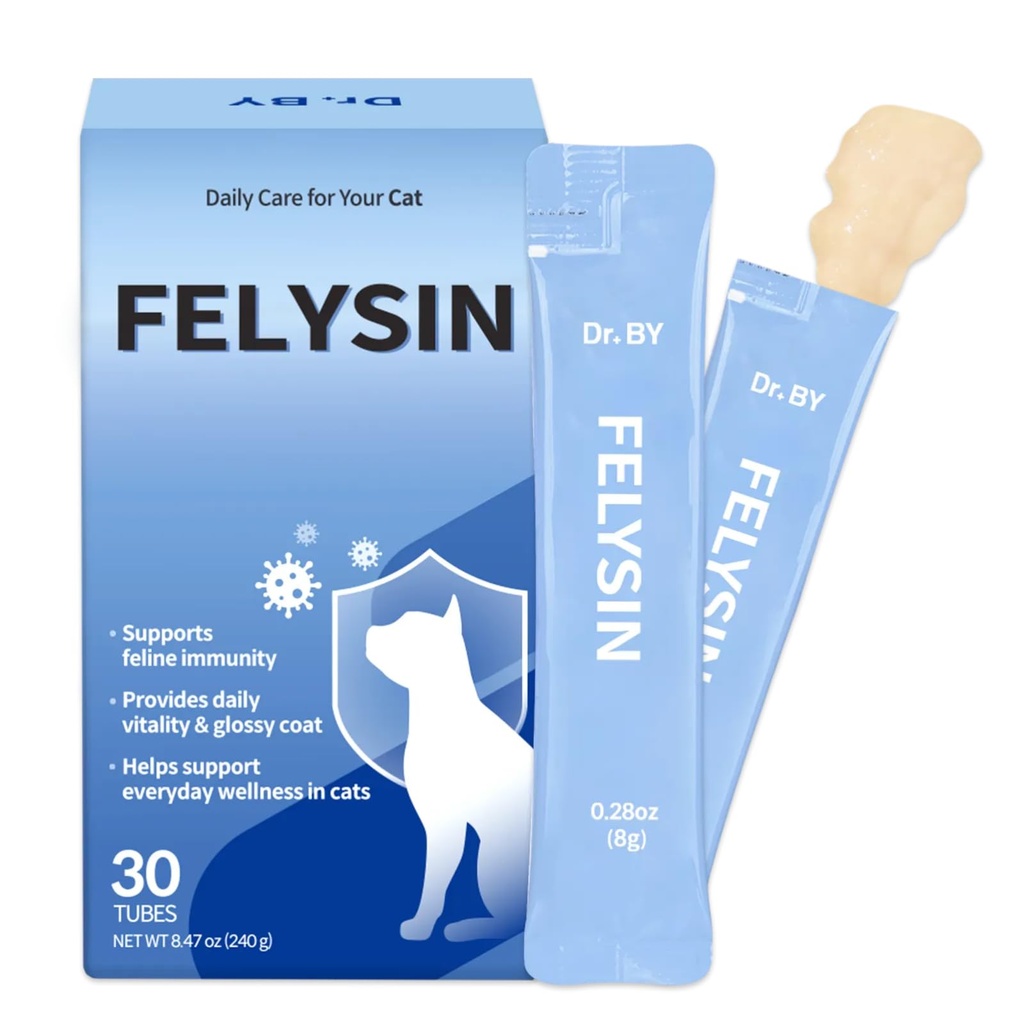 Arzt von FELYSIN L-Lysine für Katzen Lickable Immun Support Supplement Allergy Relief, Niesen, Runny Nose, Kalte, Wassery Eyes Respiratory Health mit Beta-Glucan & Taurine – 30 Individuell verpackt