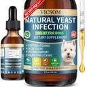 VICSOM Natürliche Hundehefe Infektion Behandlung für Hunde, juckende Haut und Ohr Behandlung Natürliche Unterstützung Allergy Relief, Hundehefe Infektion Relief, Unterstützung Irritation, Juckreiz & Entzündung 60ml