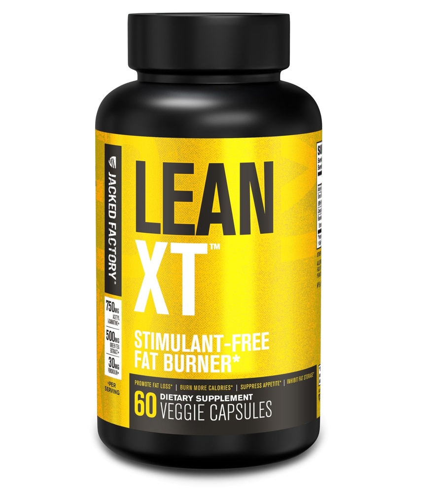 Jacked Factory Lean-XT Caffeine Free Fat Burner - Non Stim Weight Loss Supplement, Appetit Suppressant & Metabolism Booster | Acetyl L-Carnitin, Green Tea Extract, Forskolin - 60 Natürliche Diät Pillen
