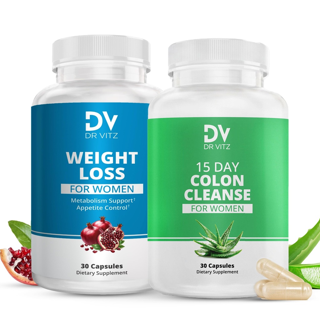 Femmes Gestion du poids Duo – Détox 15 jours & Weight Loss Support – Système à 2 étapes pour nettoyer, réinitialiser et maintenir les résultats