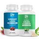 Femmes Gestion du poids Duo – Détox 15 jours & Weight Loss Support – Système à 2 étapes pour nettoyer, réinitialiser et maintenir les résultats