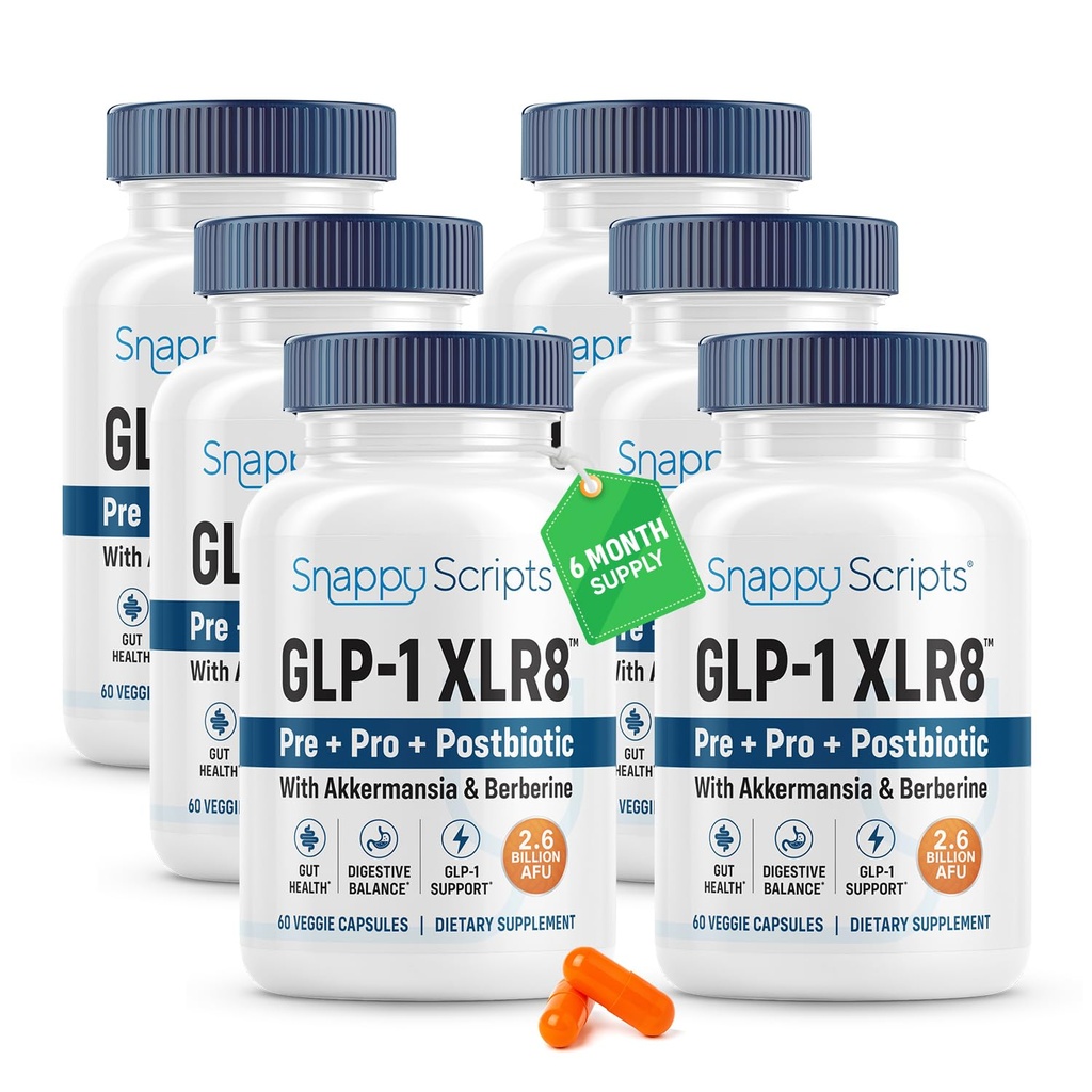 GLP-1 XLR8 Ergänzung für Gewichtsverlust, Verdauung, Verstopfung, Bloating Relief mit Akkermansia 2.6 Billion AFU Live Prebiotic Probiotic Postbiotic Gut Health + Berberine für Frauen Männer 360 Kapseln