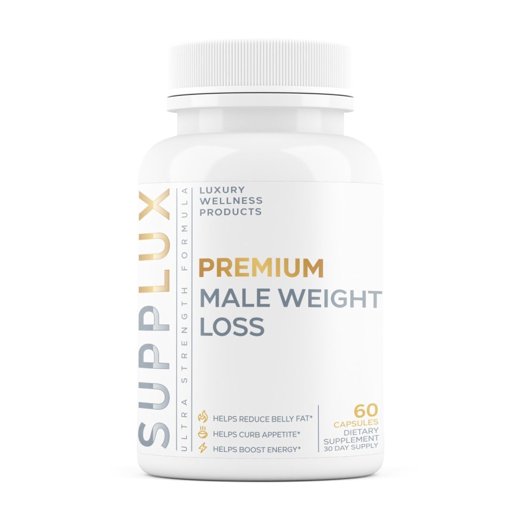 Premium Male Weight Loss - Fat Burner für Männer - Unterstützt gesunde Wege verbunden mit GLP-1 Aktivität - Appetite Suppressant, Energie Booster, Hilft erhalten Muskel - 60 Unisex Kapseln
