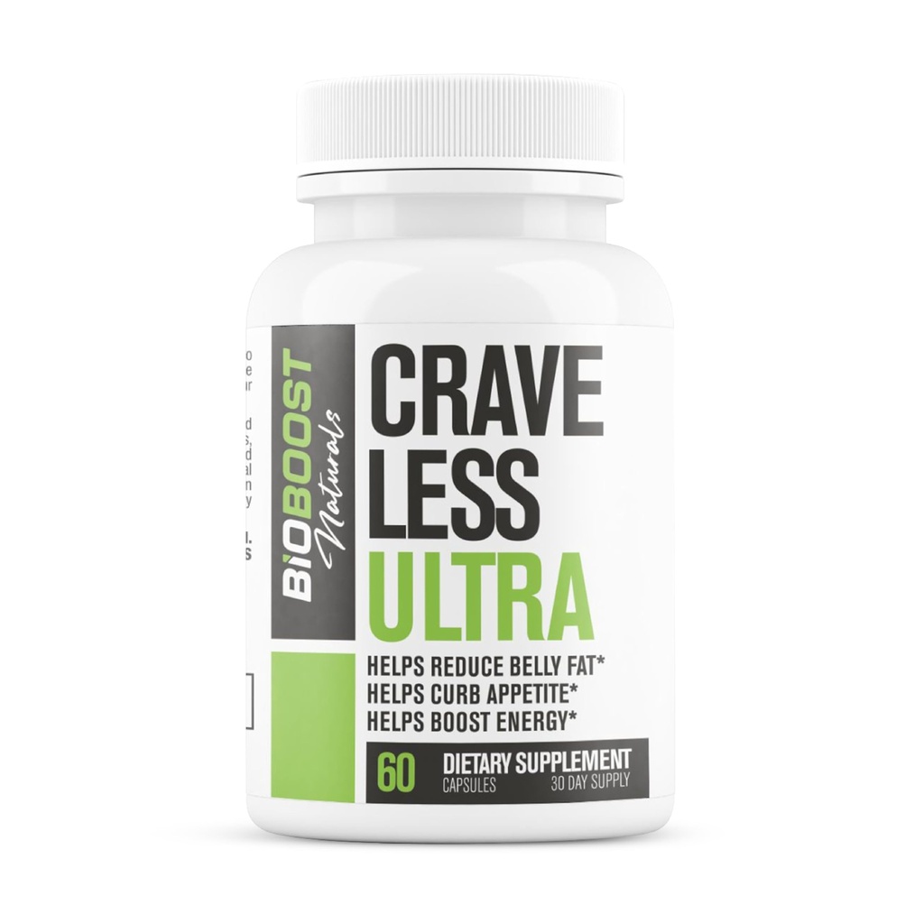 Crave Less Ultra - unterstützt GLP-1 Pathway-Funktion - Gewichtsverlust Pillen / Appetit Suppressnt + Fat Burner für Frauen und Männer | Erhöhen Energie - 3. Partei Getestete Formel - 60 Kapseln für Erwachsene