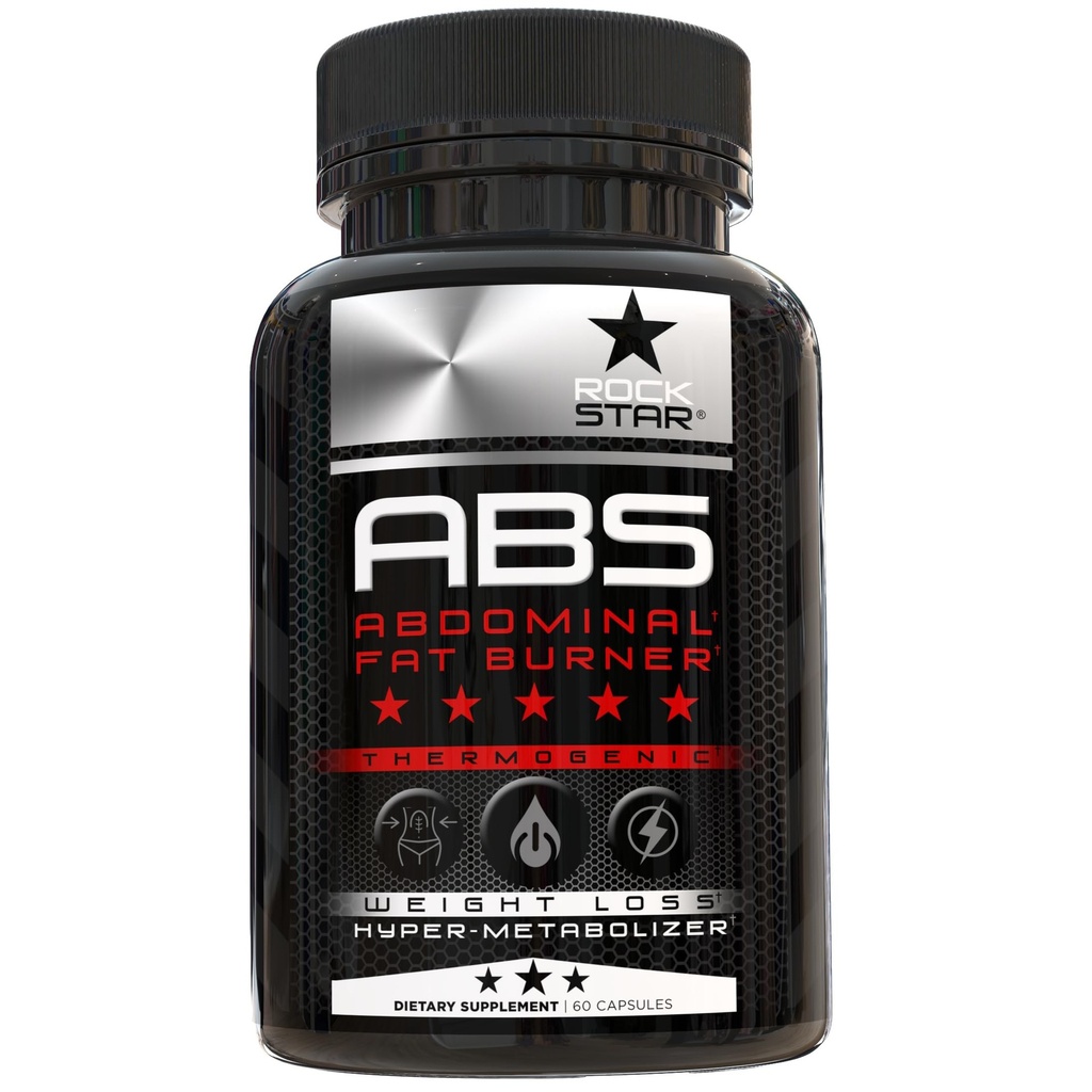 Rockstar Abs Nahrungsergänzung - Thermogenic Ab Fat Burner, Hyper Metabolizer - Belly Fat & 6 Pack Unterstützung, Weight Loss, GLP-1 & Metabolism Booster Pills für Männer & Frauen – Gezielte Bauchfettverluste