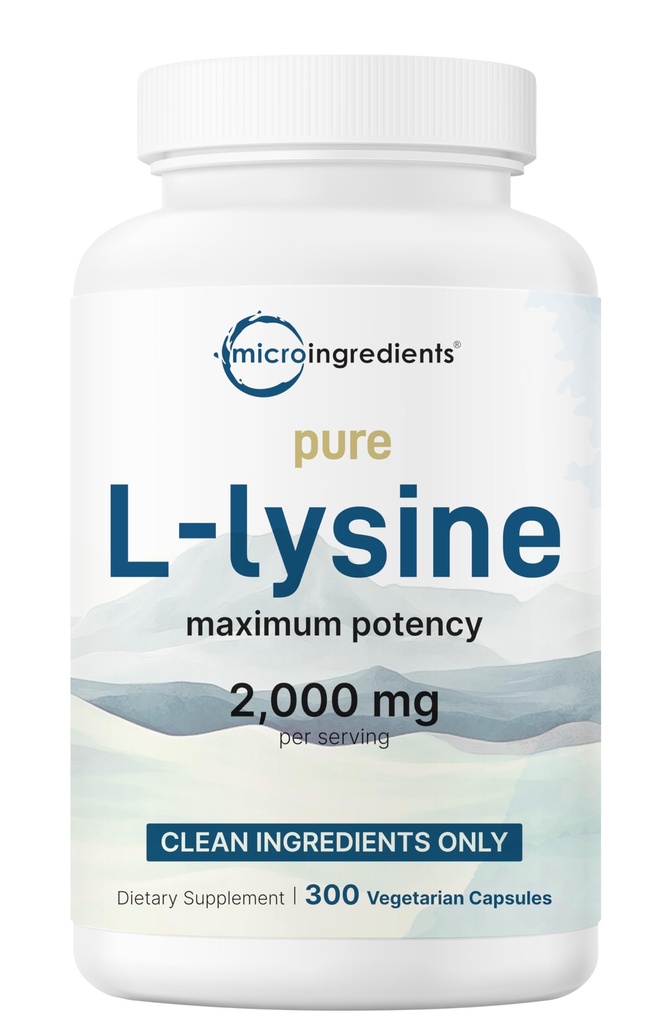Reine L-Lysine 2.000mg, 300 Veggie Kapseln | Maximale Potenz, leicht absorbiert, freie Form | Essential Amino Acid für Collagen, Lip, & Immununterstützung | Clean Ingredients Ohne Füllstoffe