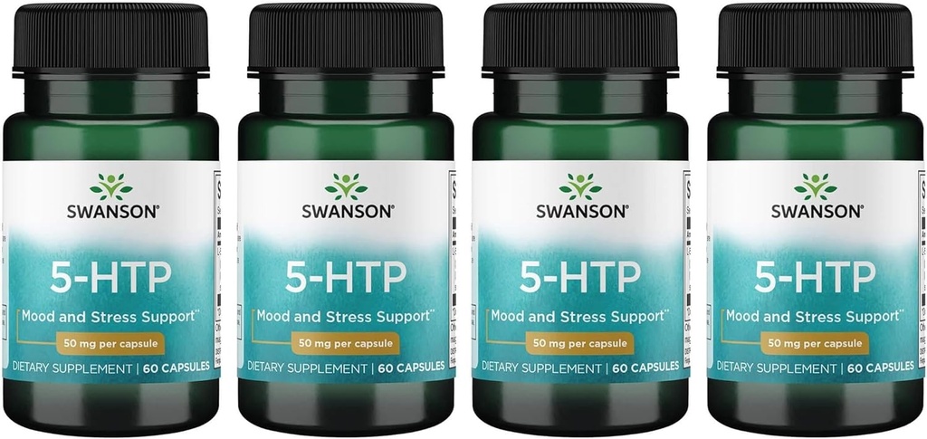 Swanson Amino Acid 5-Htp 50 Milligrammes 60 Capsules (4 Pack)