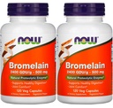 Now Foods Bromelain 2400Gdu/500mg, 120 Capsules de Veg (paquet de 2)