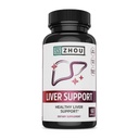 ZHOU Liver Support - Liver Cleanse and Detox, Milk Thistle Supplement mit Kurkuma, Artichoke und Dandelion, Natural Health Support für Damen und Herren - 60 Vegetarische Kapseln