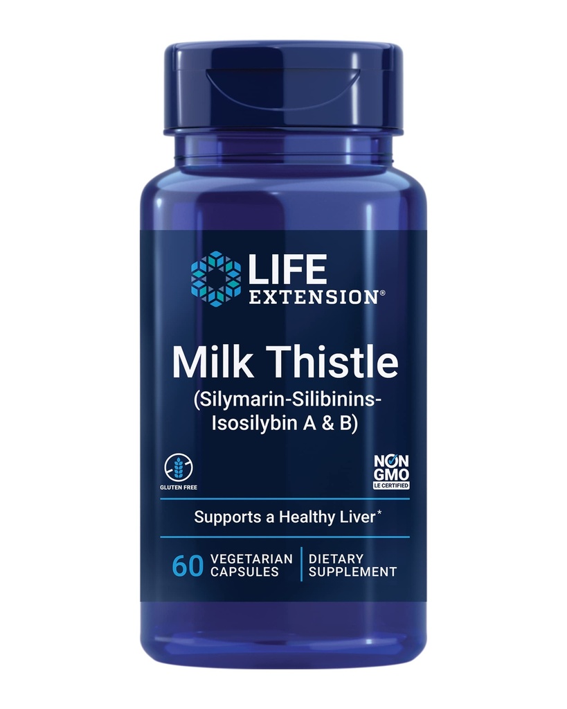 Thistle de lait, silymarine, silibinines, isosilybine A et B, produit des bienfaits pour la santé du foie sans OGM, sans gluten, végétarien, 60 capsules