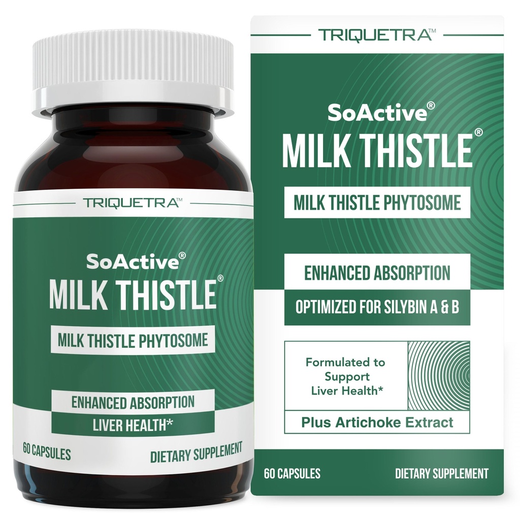 SoActive® Thistle de lait: 10X Plus efficace Thistle de lait Phytosome, optimisé pour la silybine bioactive essentielle A & B Plus Bilear® Artichaut extrait et amélioration de la bile - soutien du foie