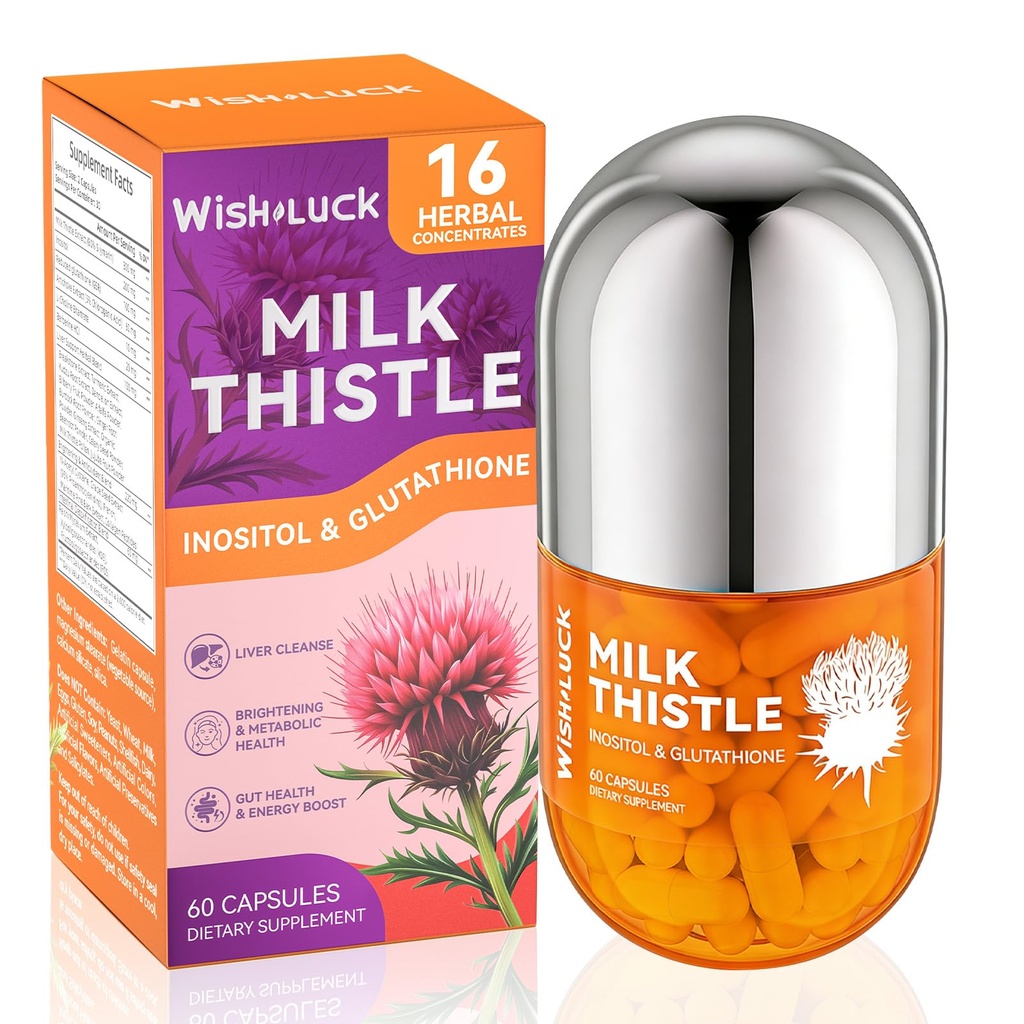 Liver Cleanse Detox für Frauen: Milchdistel mit Dandelion für Leberunterstützung, Inositol & Glutathione für Antioxidante Metabolische Gesundheit Non-GMO 60 Kapseln