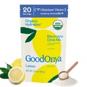 GOODONYA Mélange de boissons électrolytes d'hydratation biologique, poudre d'hydratation biologique certifiée, non-OGM, sans glyphosate biocoché, faible teneur en sucre, saveur de citron, pas de saveurs artificielles, 20 portions