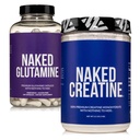 NAKED Pure Micronized Creatine Monohydrate 200 portions + Pure L-Glutamine 240 capsules Bundle: Vegan, Non-GMO, Sans gluten. Minimiser la ventilation musculaire et améliorer la synthèse protéique. Rien d'artificiel