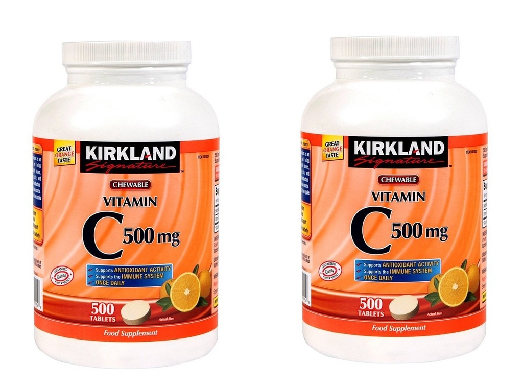 Kirkland Signatur Vitamin C 500mg 2-Pack oder 1000 Tangy Orange Kautabletten