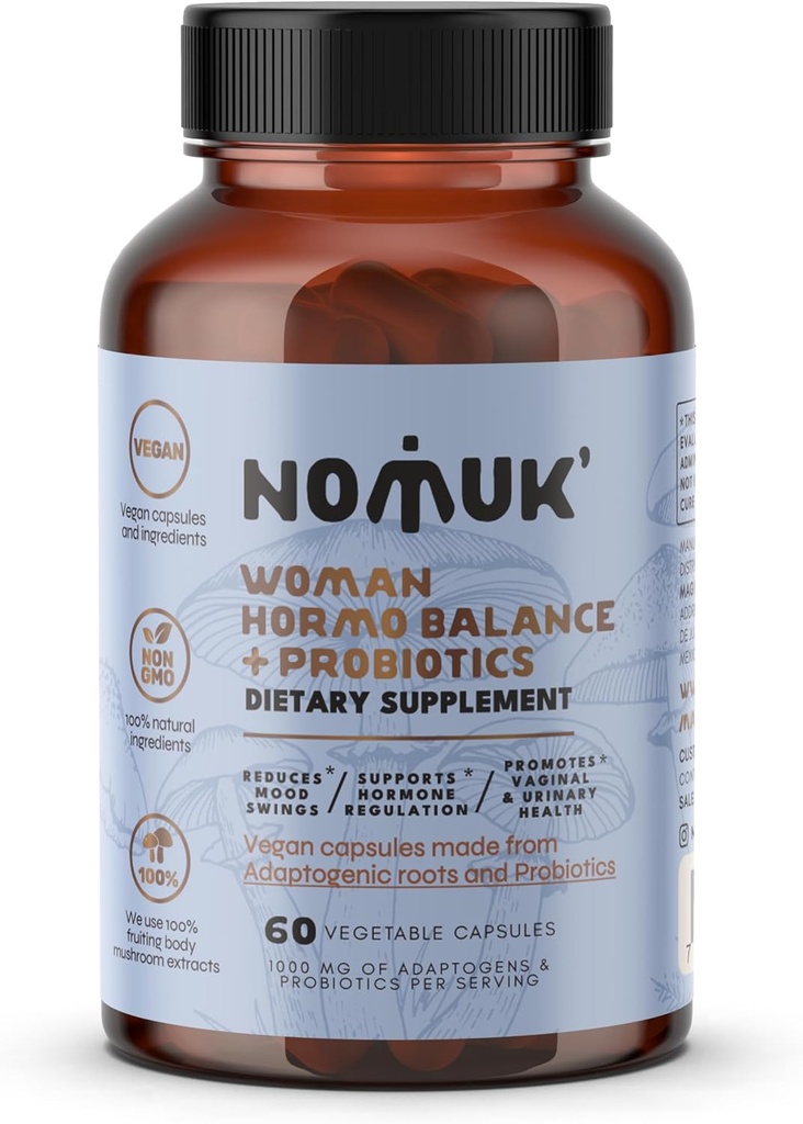 hormo Balance + probiotics for Women, Dietary Supplement with Shatavari rooot, Maca Schisandra & Ginseng Extract, probiotics for Digestive, Immune Health 60 Capsules