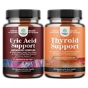 Bundle of Green Coffee Bean Extract for Harnsäure Reinigen & Detox mit Kurkuma Tart Cherry & Sellerie Samen und Kräuterschilddrüsen-Unterstützungskomplex mit L Tyrosin, Bladderwrack, Selen & Pure Ashwagandha