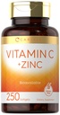 Carlyle Vitamin C mit Zink | 250 Softgels | Bioverfügbar | Ascorbinsäure | Zinkoxid | Nicht-GVO und glutenfreie Ergänzung