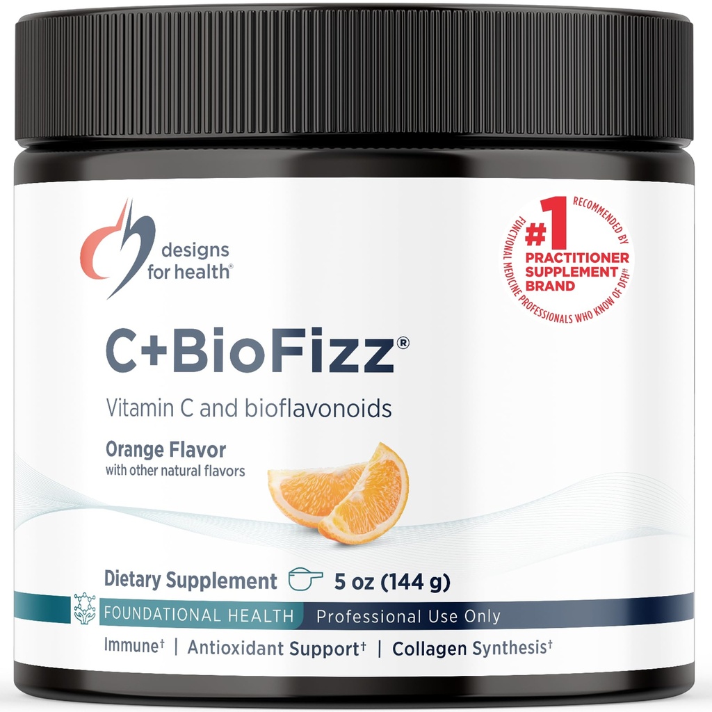 Designs für die Gesundheit C + BioFizz Fizzy Vitamin C Drink Pulver Hochpotenzpulver mit Bioflavonoiden - Immun + Antioxidans Unterstützung - Vegan (36 Portionen / 144g)