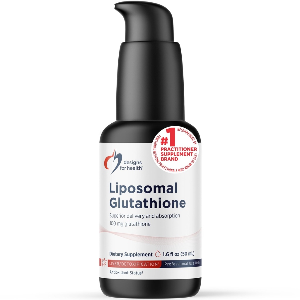 Designs für die Gesundheit Liposomal Glutathion - Liquid Glutathione Supplement, 100mg mit verbesserter Absorption - Detox + Immunsystem Unterstützung - Zitronenpfefferminze aromatisierte Tropfen (50 Portionen / 1,7oz)