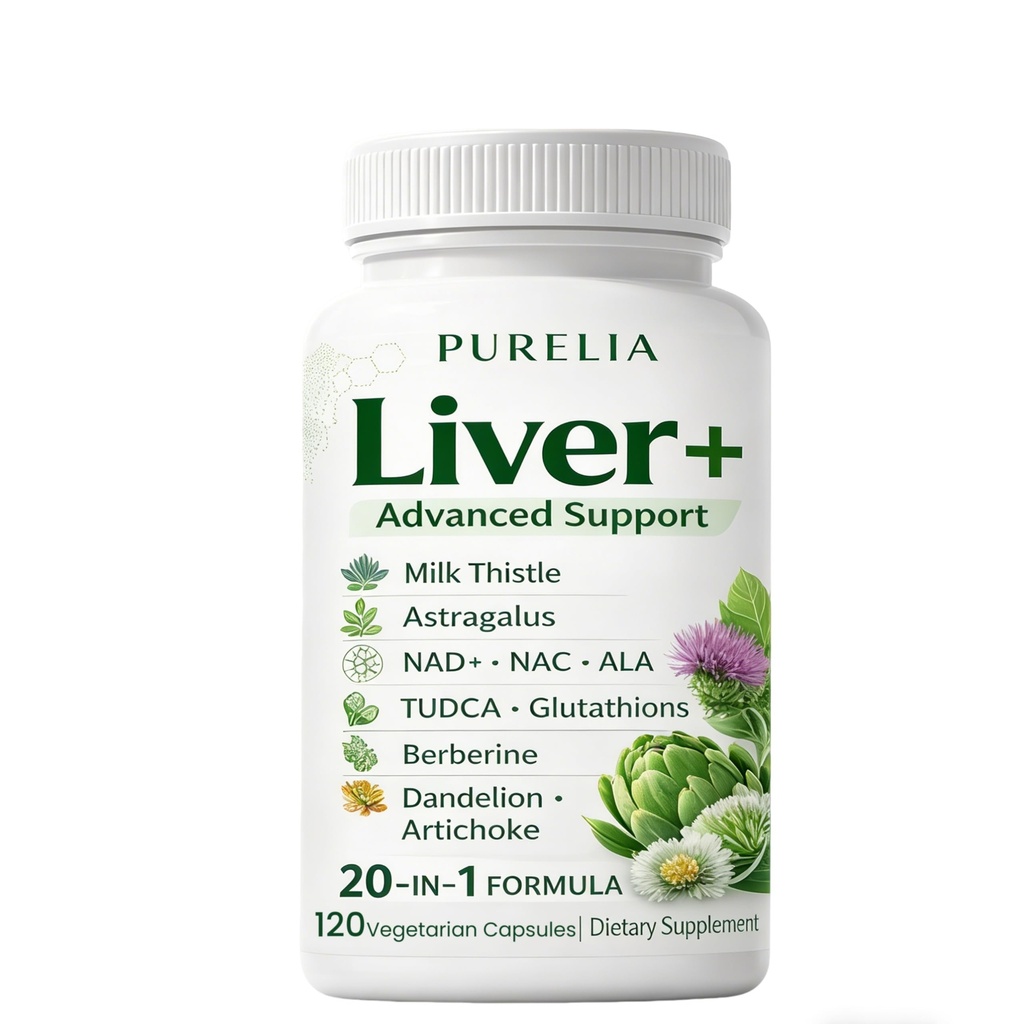 Leber Advanced +, 120 Veggie-Kapseln | 20-in-1-Komplex mit Milchdistel, Löwenzahn, NAD, NAC, ALA, TUDCA, Glutathion, Artischocke, Kurkuma und Astragalus | Nicht-GVO, Glutenfrei