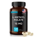 L-Methylfolat 15mg - L-Methylfolat Supplement, 5-MTHF für Folsäuremangel - Max Absorption und Potenz - l-Methylfolat 15 mg - Methylfolat 15 mg - 120 Vegane Kapseln, Non-GMO Glutenfrei