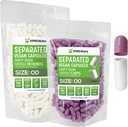 XPRS Nutra Vegan Size 00 Separated Capsules - 500 Count Premium Empty Capsules Separated in Bags - 00 Pills Empty for DIY Supplement Filling (Lavender/White)