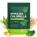 Spirulina Chlorella Capsules 3100mg –Vegan Green Superfood, 50/50 Algae Blend pour le soutien immunitaire et l'énergie –Rich in Protein,Chlorophylle,Vitamines & Minéraux, 300 Capsules
