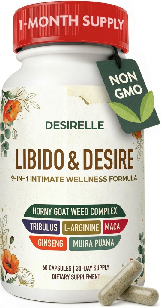 Libido Unterstützung für Frauen Fast Acting - Hormone Balance für Frauen mit Hornygoatweed, Tribulus Terrestris und Maca Root, Verbesserung der Ergänzungen für Paare 60ct, 30-Tage-Versorgung USA getestet