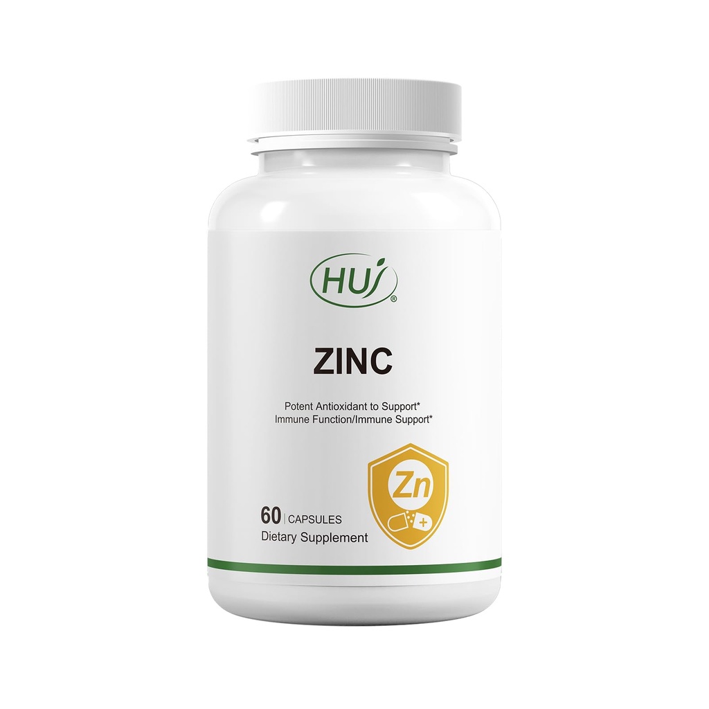 HUJ Zinc, 60 Capsules, Antioxydant Potent pour le support immunitaire