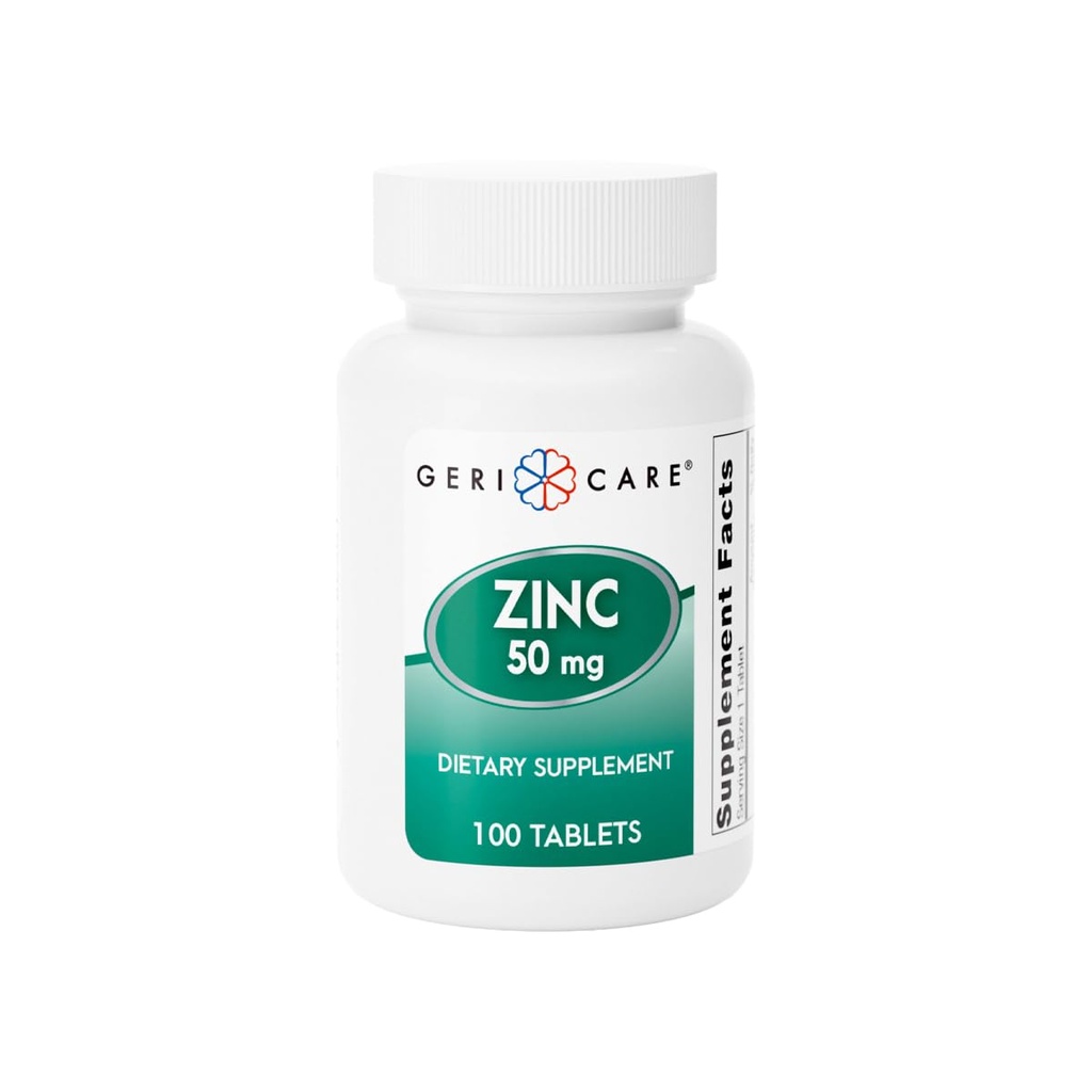 Sulfate de zinc 50 mg supplément minéral essentiel, soutient la fonction immunitaire, l'activité antioxydante et le métabolisme des nutriments, 100 comprimés