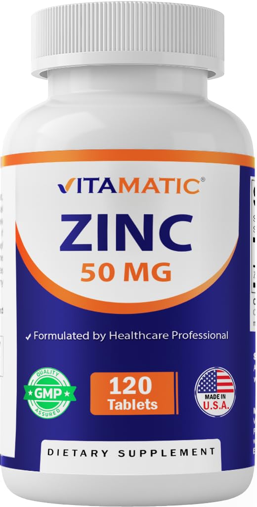 Vitamatic Zink 50mg als Zinkgluconat - Immunity Boosting Supplement 120 Tabletten